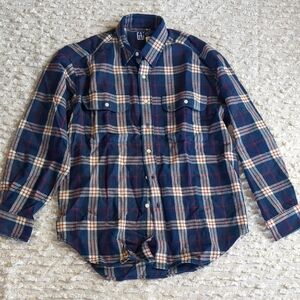 GAP Men's Blue Plaid Shirt Flannel Vintage NWT Medium 90s Retro Y2K